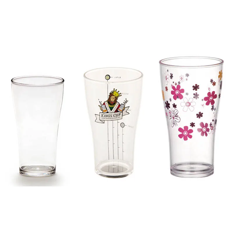 Classic Beer Glasses hot sell 300ml 10oz Plastic Beer Glass cup with different size