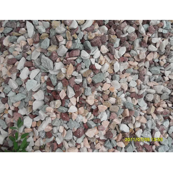 Multi color various sizes natural gravel crushed marble stone chips for driveway