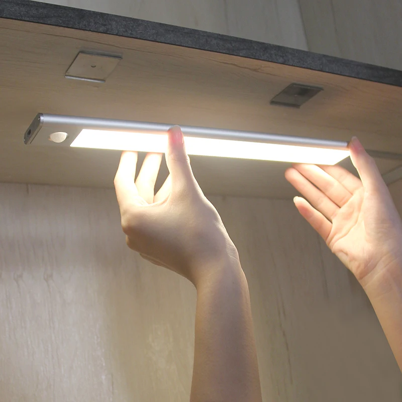 Ultra Slim Human Body Sense Lamp Dimming Led Under Cabinet Lights Indoor Battery Powered Motion Sensor Wireless Led closet Light
