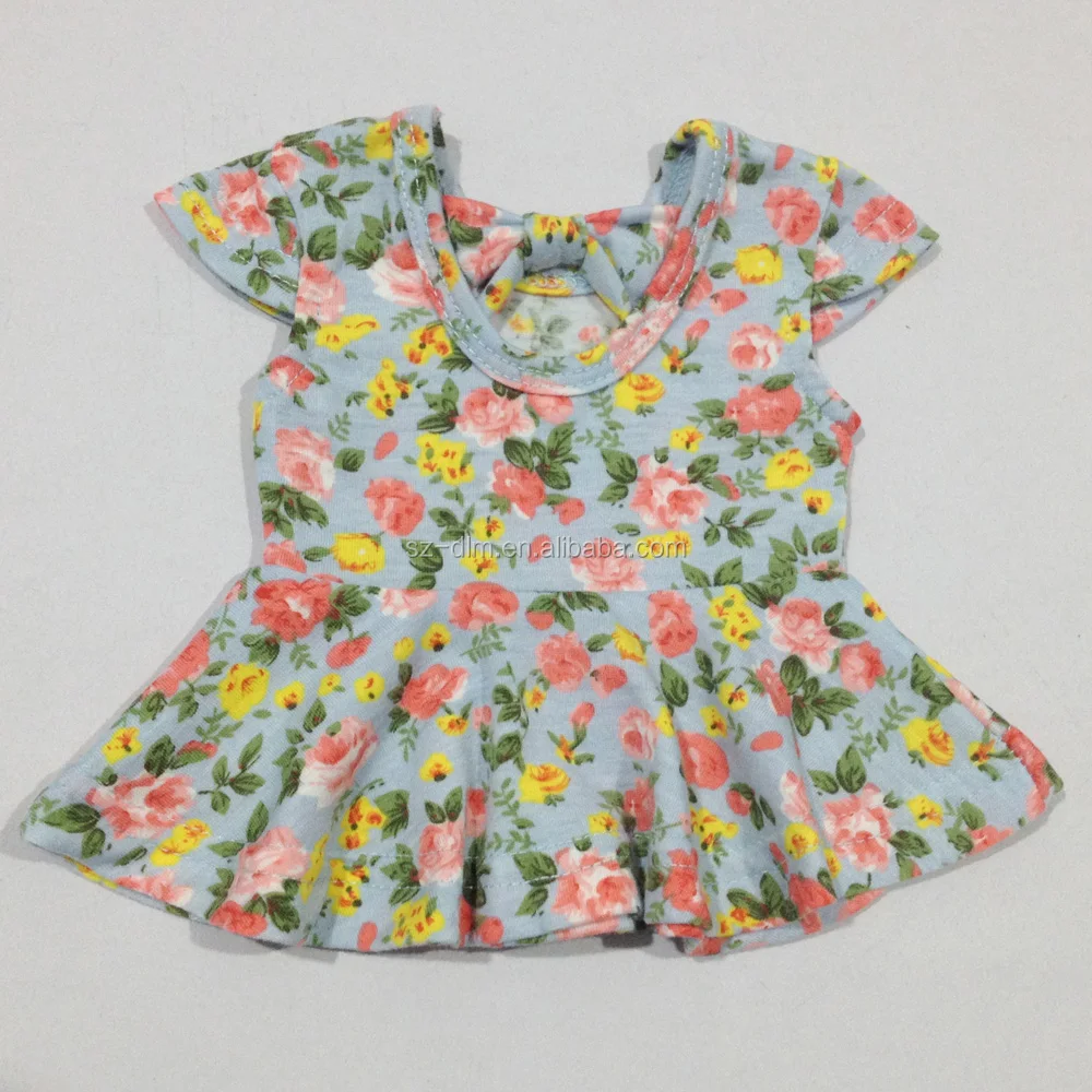 Flora Print Sleeveless Doll Skirt Party Dress 14 Inch Wholesale Boutique Baby Doll Dress Costume Clothes