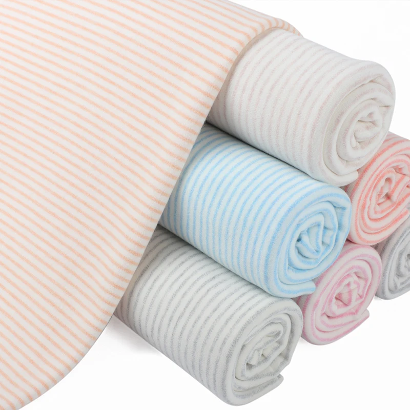 TOP40S cotton knitted yarn-dyed strip 250gsm warm 5% spandex, 95% cotton infants and young children, adult base clothing fabric
