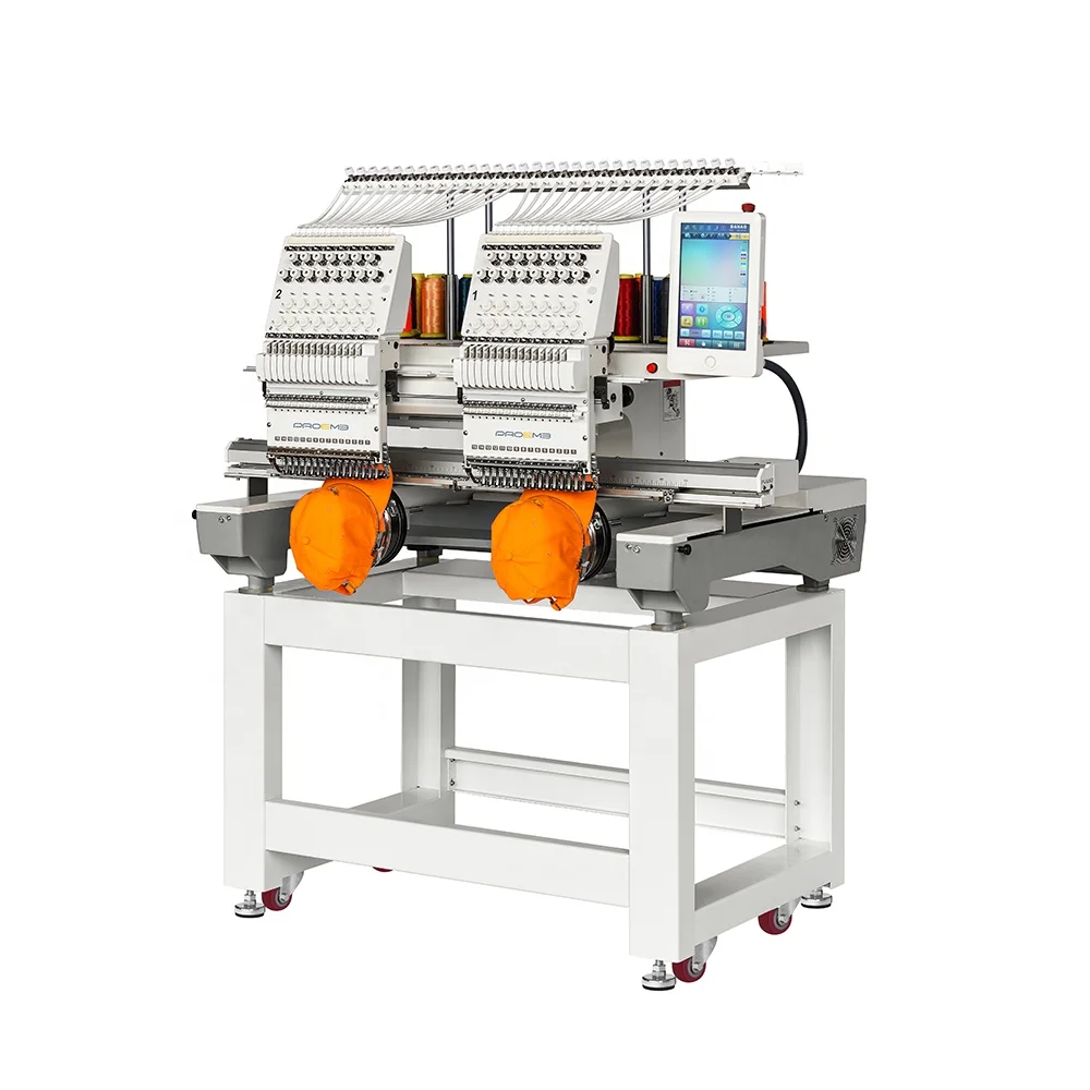 PROEMB professional  high speed 1200rpm 12 needle embroidery machine 2 head embroidery machine