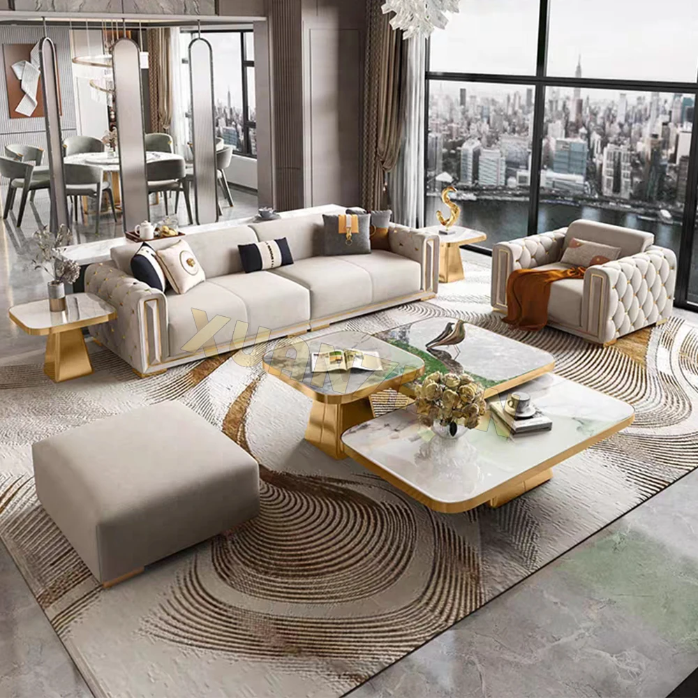 Factory luxury sofa set furniture modern leather sectional sofa living room sofas 1+2+3 for home luxury