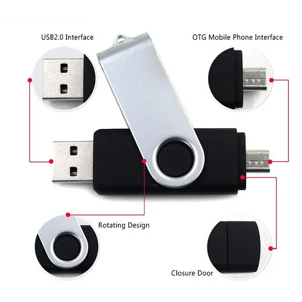 Metal usb 2.0 pen drive 4gb 8gb 16gb otg pendrive 32gb usb memory stick 64gb OTG usb flash drive for phone