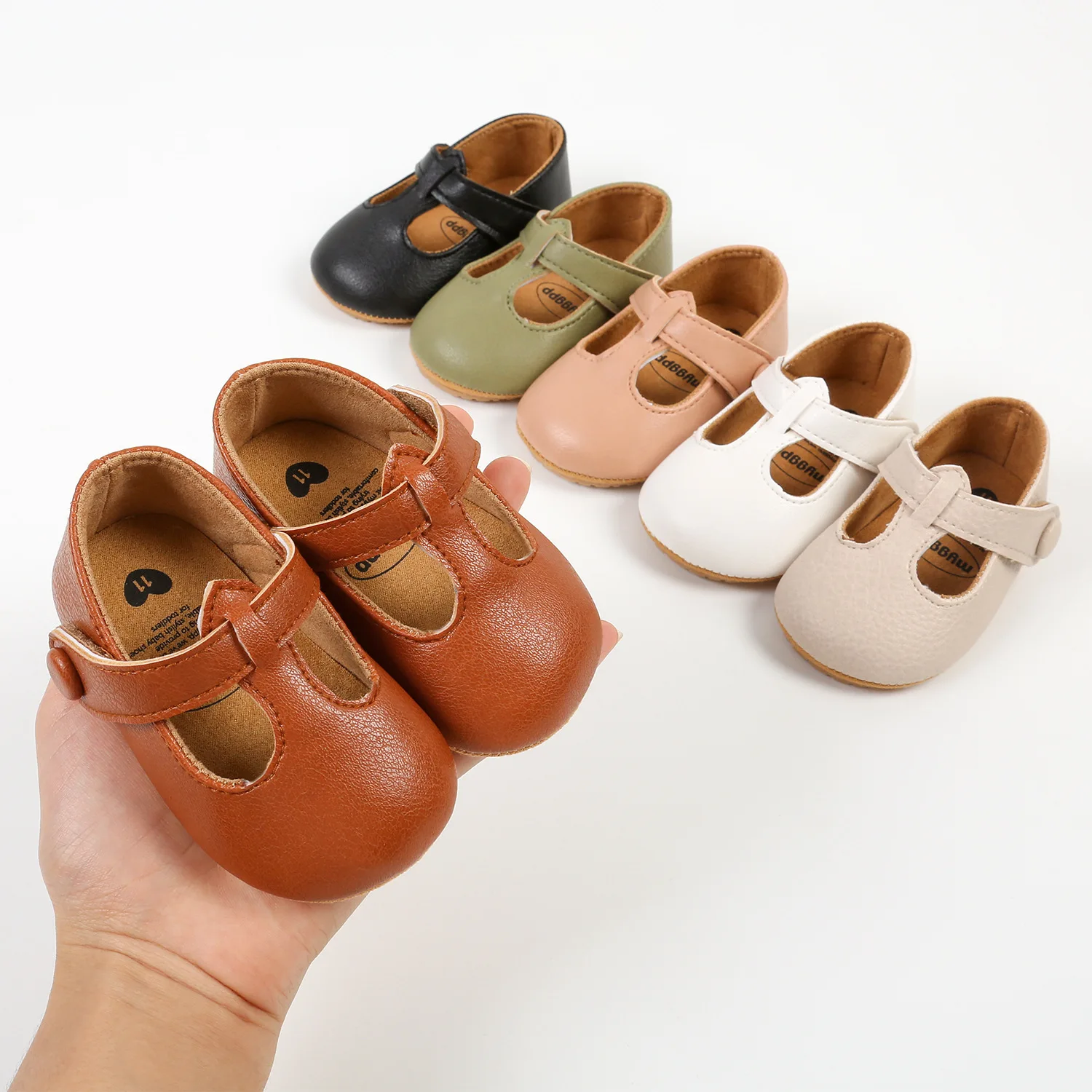 2024 New Fashion Baby Casual Shoes Infant Toddler Princess Non-slip Rubber Soft-Sole Flat PU First Walker Newborn