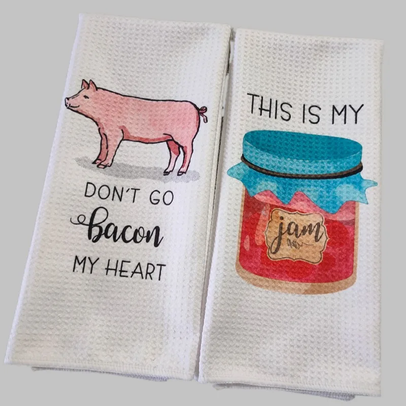 Christmas sublimation blanks polyester tea towel sublimation waffle weave kitchen towels