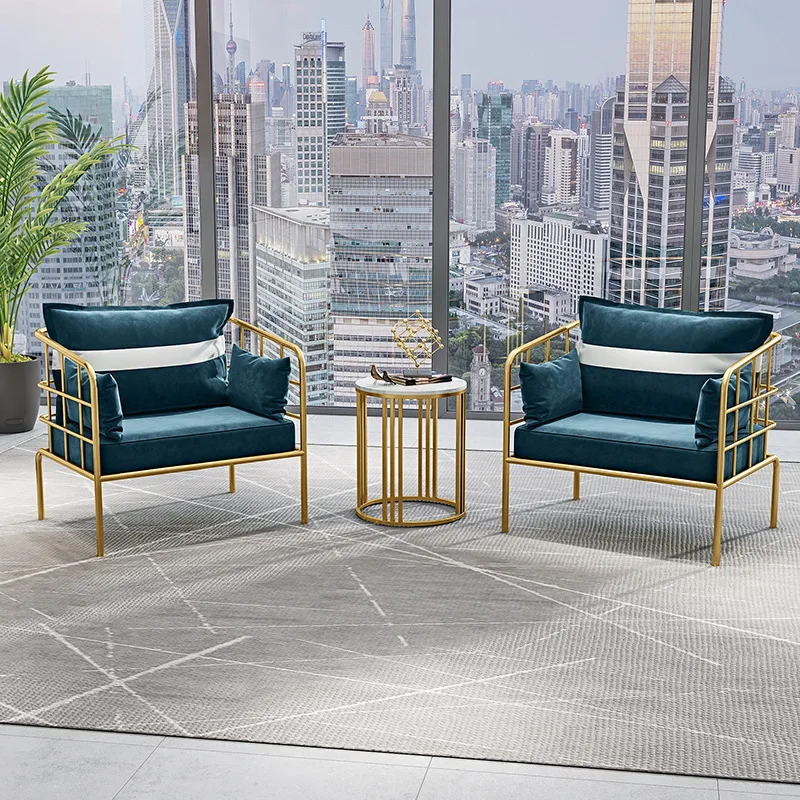 Nordic Beauty Salon Rest Area Leisure Sofa Simple Modern Reception Room Clothing Nail Shop Sofa Coffee Table Combination