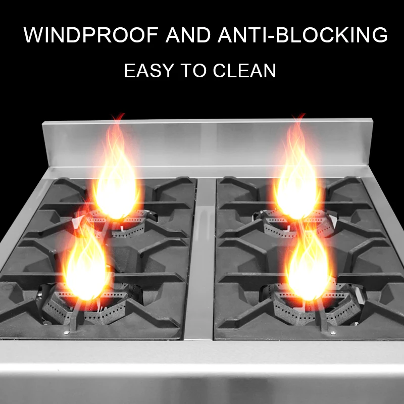 Yoslon YSN-ST4 Commercial Kitchen Stove Ovens Restaurant 4 Burners Gas Cooking Stoves Oven/