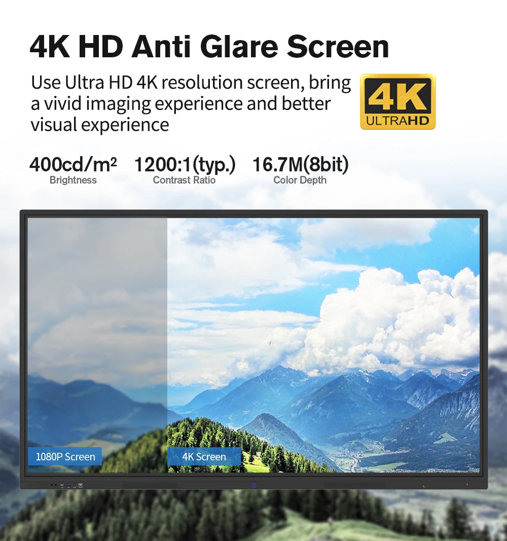 Alibaba 86-дюймовая Интерактивная умная доска 4K школьное оборудование с классной доской китайская черная 86 дюймов
