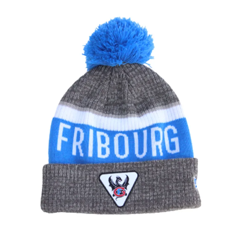 2022 New Listing Winter Warmth Jacquard Embroidery Pattern Beanies Hats With Pom Pom Custom Logo