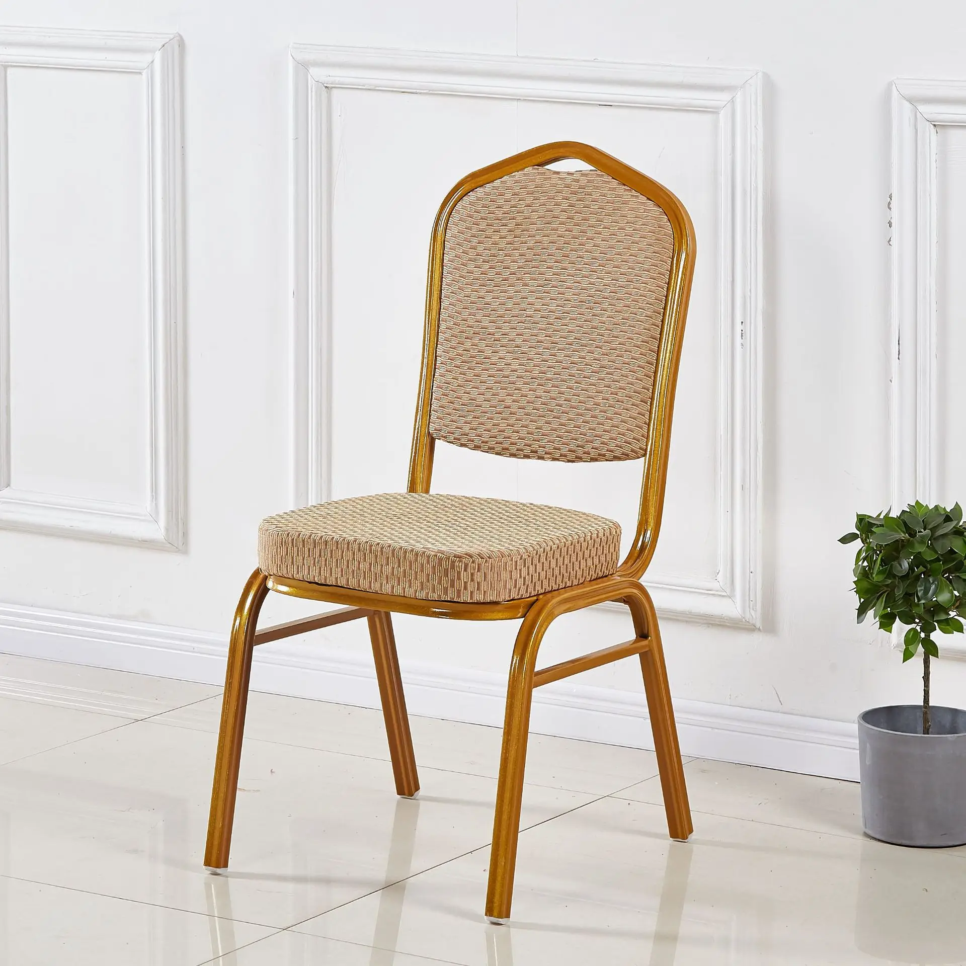 Wholesale Party Banquet Din Chair Gold Furniture Hall  Hotel Chair Stackable Wedding Banquet