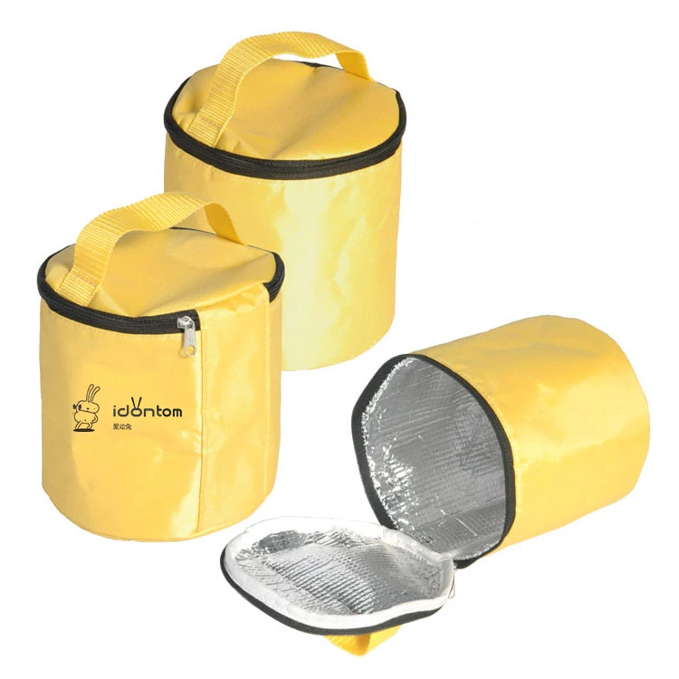 
Customized yellow insulation meal prep tote lunch cooler bag with zipper 