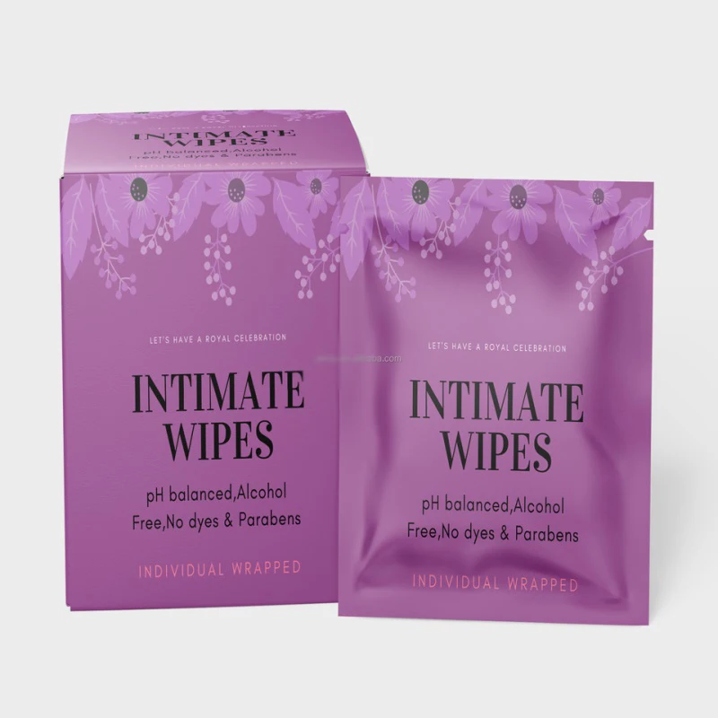 Private Label Individual wrapped 99% Pure Water Cleaning Organic Feminine Hygiene Intimate Wipes