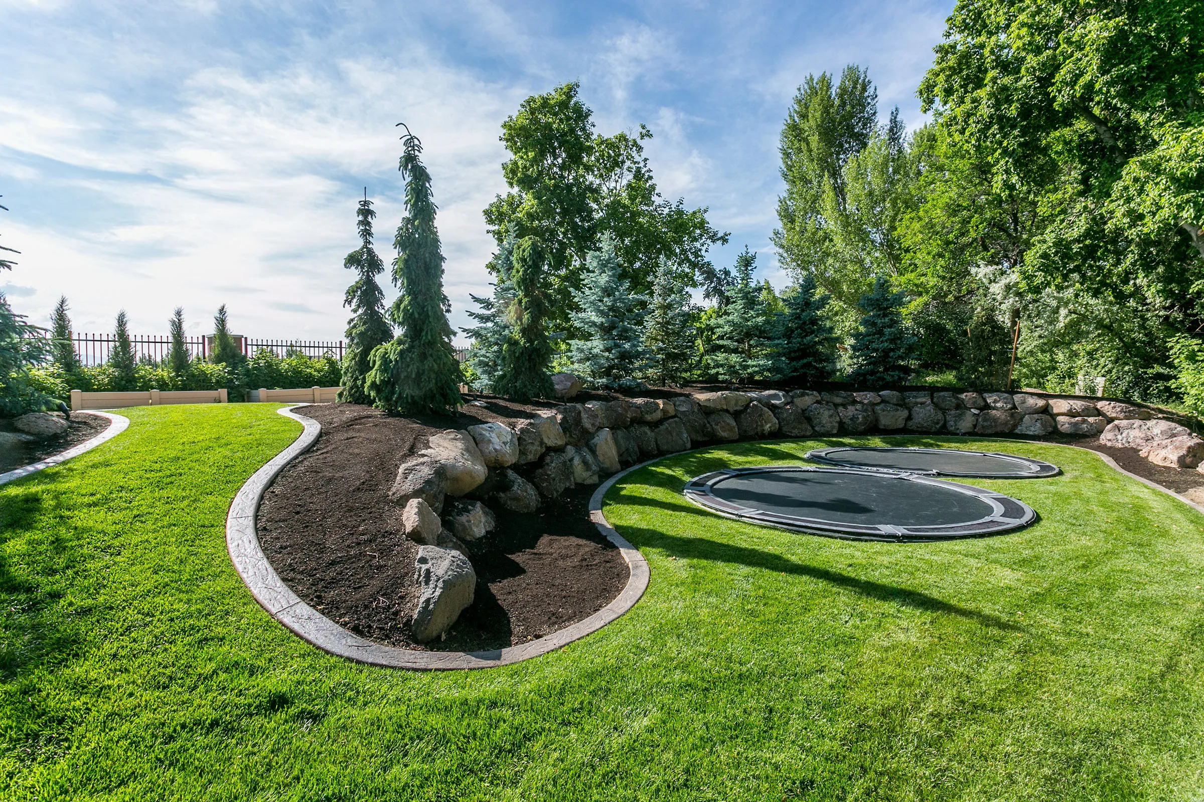 In-Ground  rectangular Trampoline and Enclosure