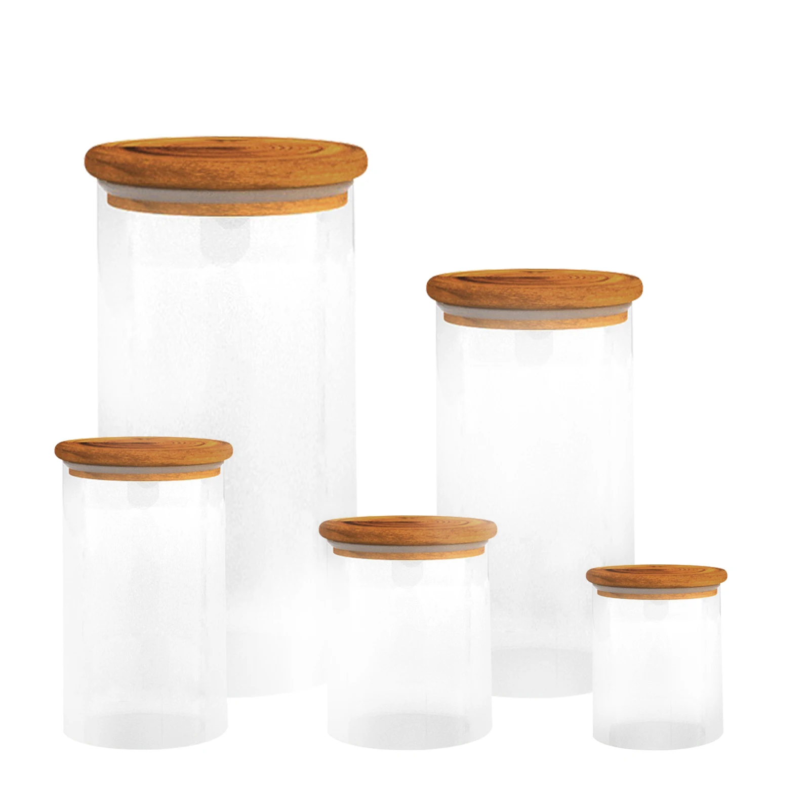 Factory Direct Sales Water proof Borosilicate Glass jar Smell Proof bamboo glass jar For store Tobacco And Spice