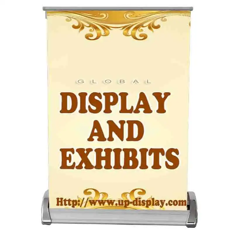 Popular Table Top Roll Up Banner A4 Double Sided Tabletop Retractable Trade Show Roll Up Banners