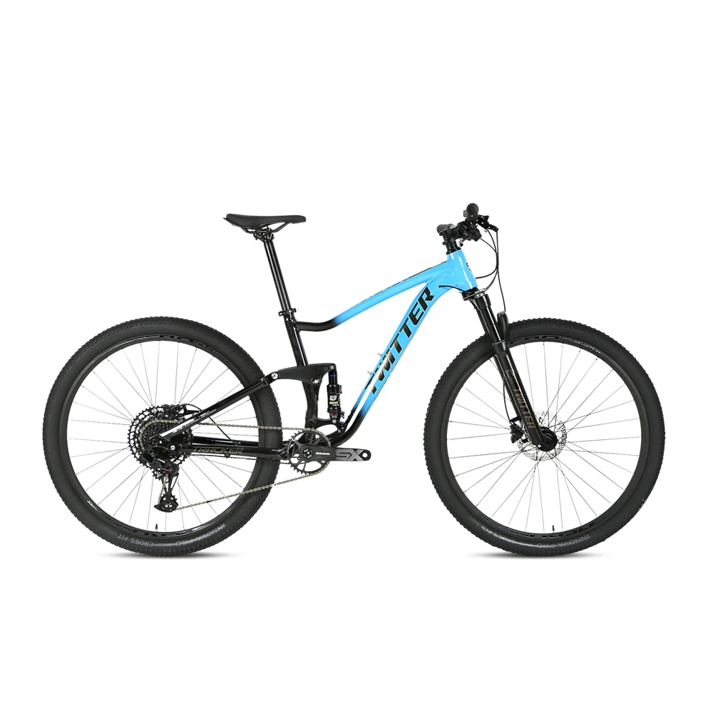 TWITTER  700C AL7005 Frame full Air suspension good quality mtb BIKE SHIMANO DEORE M6100-12S