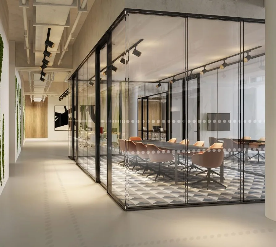 customization modern design partition wall glass panel divider