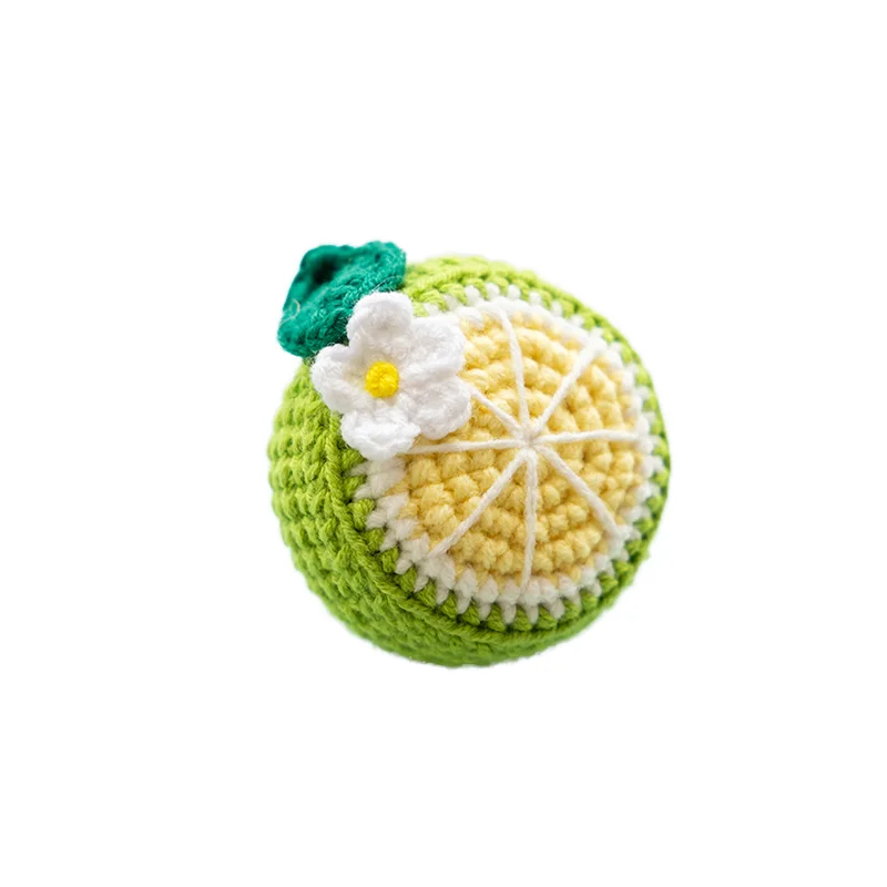 Cotton yarn crochet pure handmade lemon fruit pendant accessories manufacturer sales bulk customization
