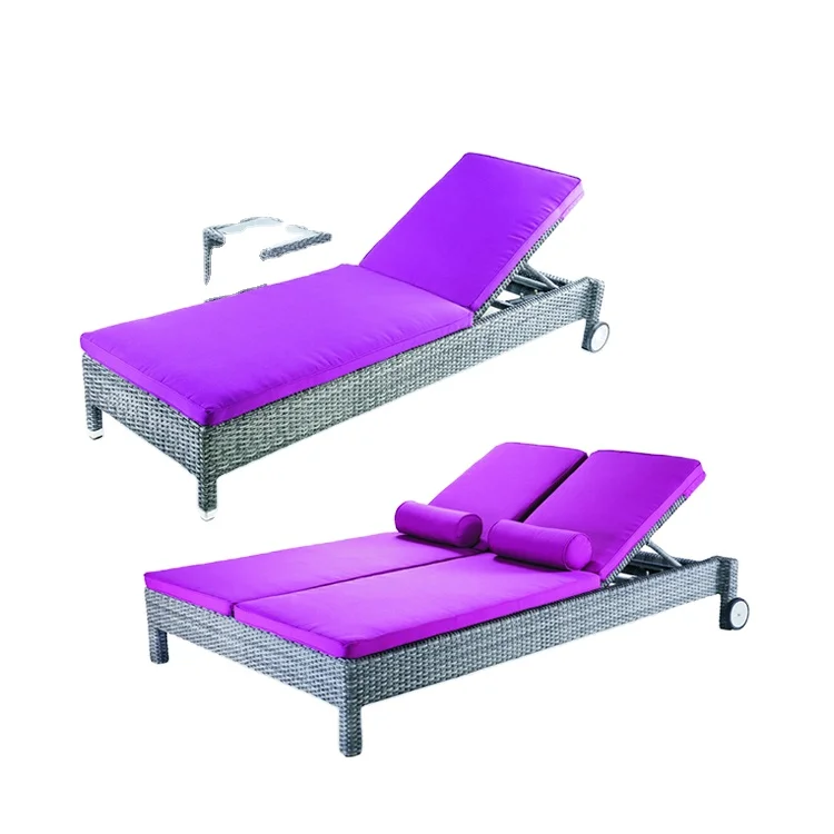 Commercial Contract TOPHINE Outdoor Furniture Single /Double Wicker Patio Lounge Chaise