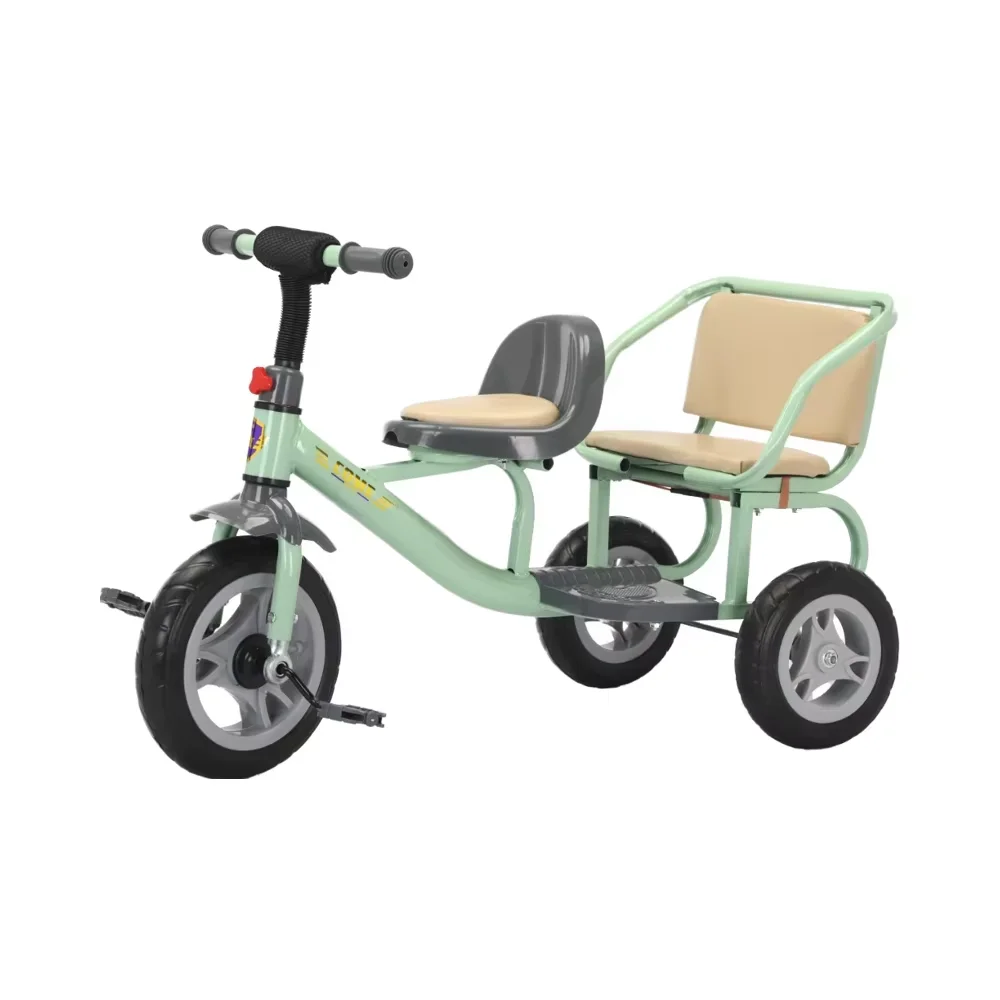 Hot Selling Double Seats Kids Tricycles For 2 Children Baby Bike Outdoor Twin Stroller Three Wheels Twins Tricycle