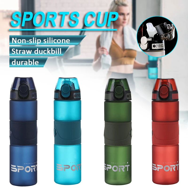 New Design Leak-proof Sport Water Bottle With Straw Plastic Milk Fruit Gym Bottles Tour Outdoor Bicycle Sports Drinkware