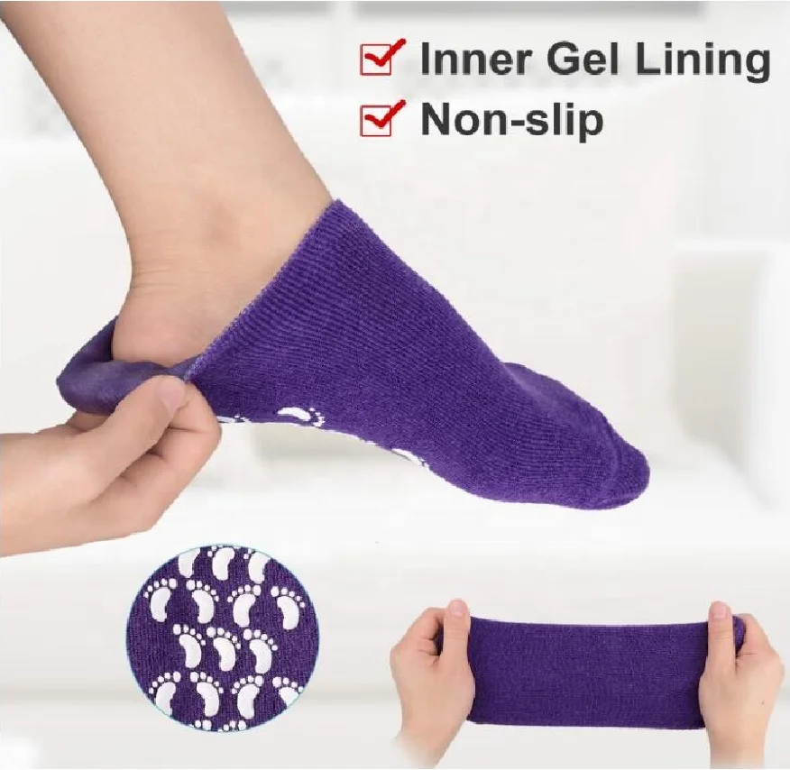 free sample Foot Moisturising Aloe Infused Spa Fuzzy Spa Gel Heel Socks
