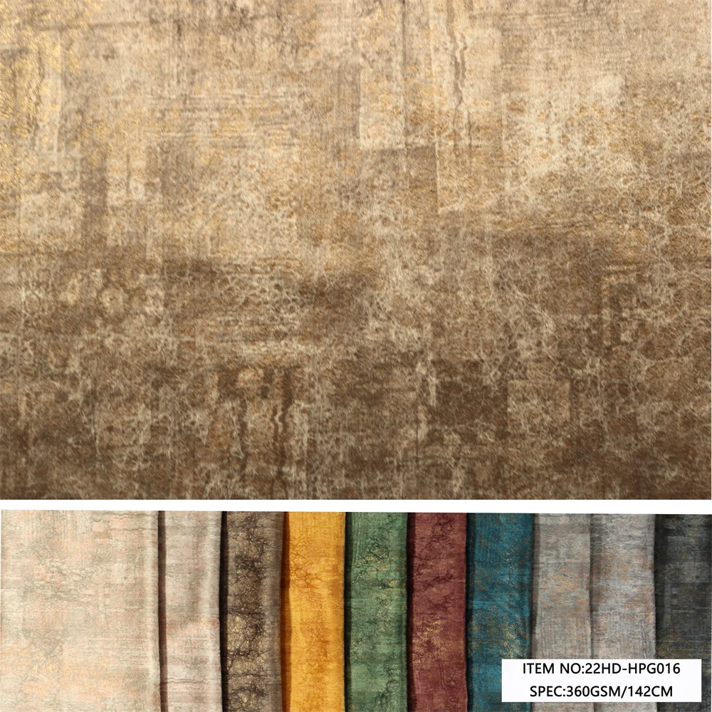 1000M MOQ per color Customization polyester Holland velvet with prints and glue embossing fabric for car &sofa seat cushion