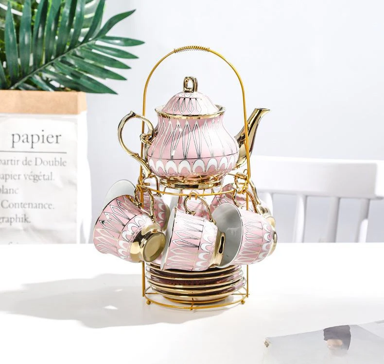 Nordic creative decoration ceramic cup gift set household coffee cup and saucer set 13-piece set can be made with LOGO