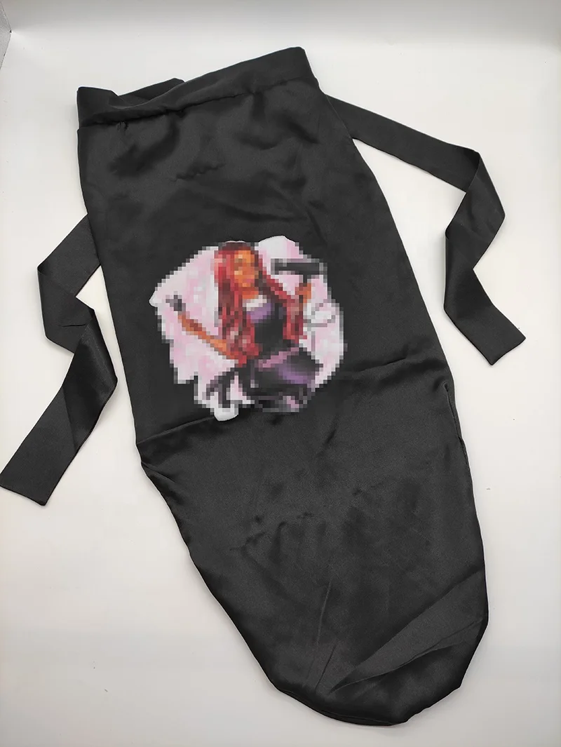 Wholesale Custom Logo  Women Long Bonnets With Wrap Silk Satin Tie Bonnet For Braid Hair braid bonnet with snap