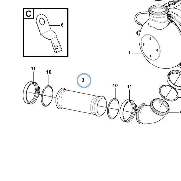 Volvo Original Exhaust Hose 15080985 For EC380D EC480D A30F A40F