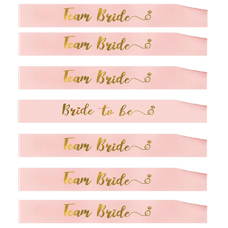 Team Bride Bridesmaid Shoulder Strap Hot Stamping Print Bride To Be Bachelor Party Etiquette Sash Set