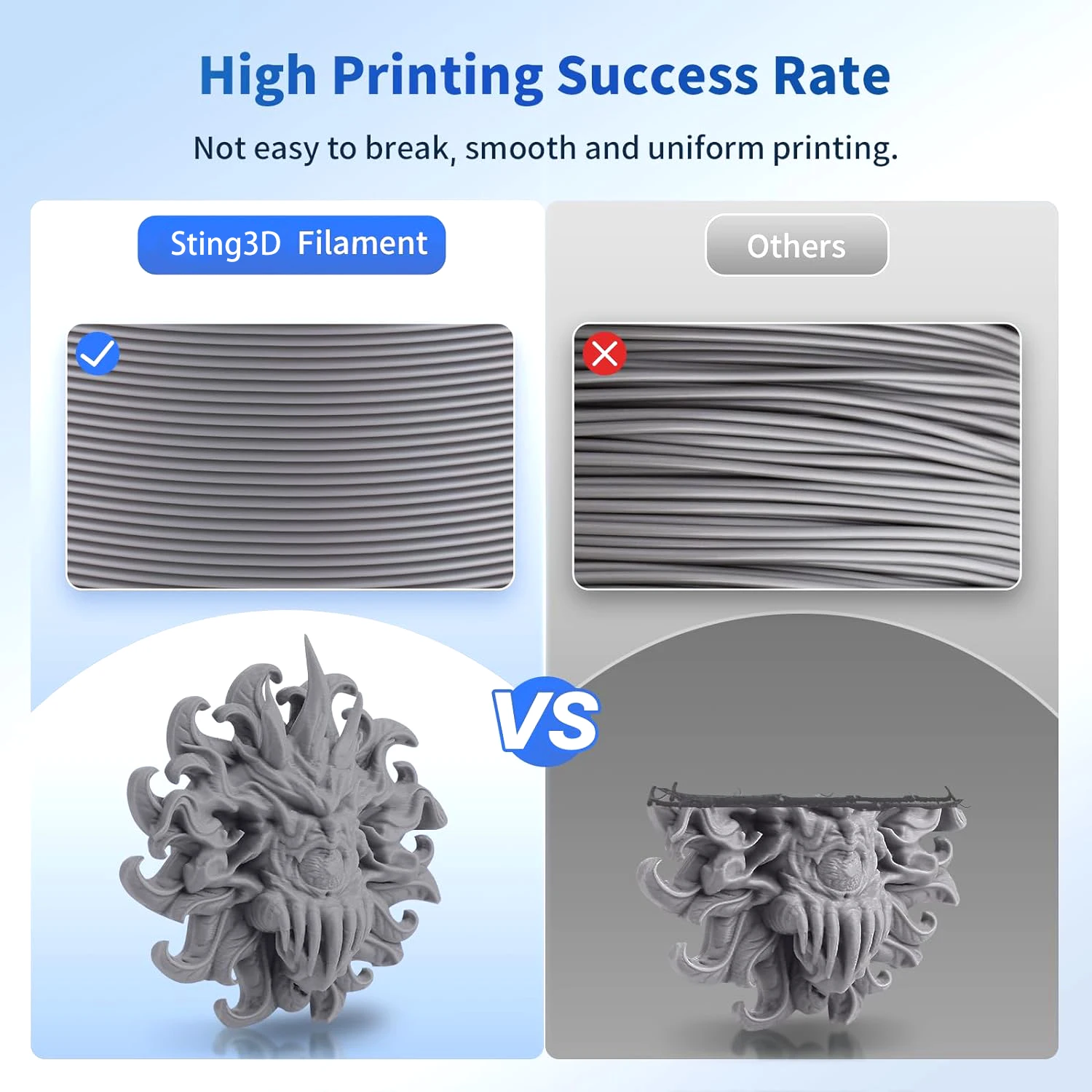 Sting3d filament 3d PLA plus filament 175mm matte PLA 3d printing filament filamento PLA PETG ASA ABS TPU for 3d printer
