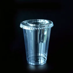 Wholesale 16oz custom logo transparent thick smoothie reusable plastic boba milktea cups bubble tea cup with lid