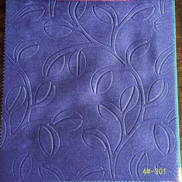 flame retardant 100% polyester embossed suede blackout curtain fabric for living room