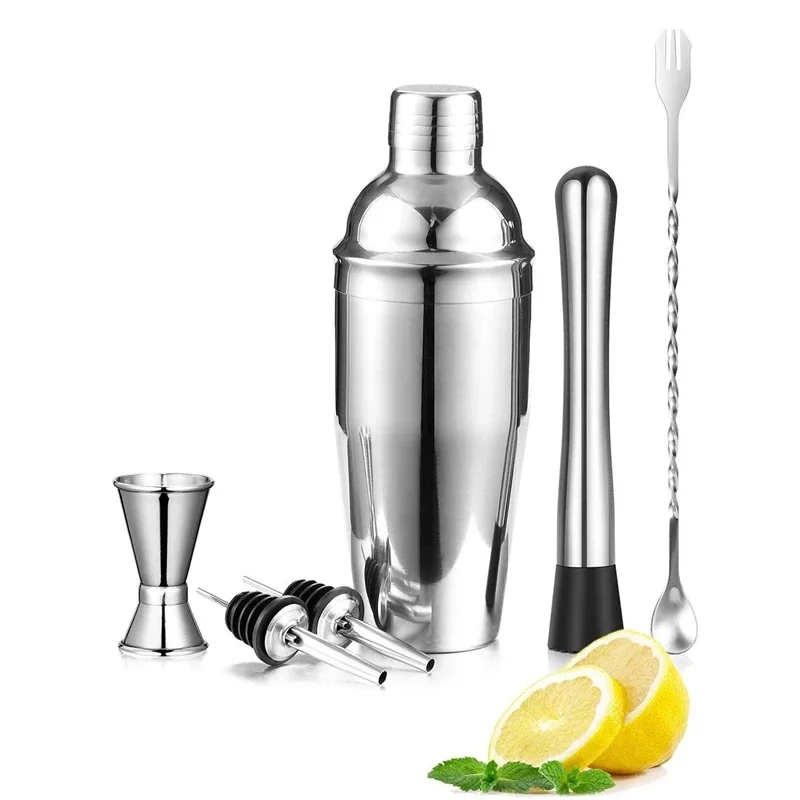Professional Barware Tools Bartender Kit Bar Accessories Jigger Cocktail Stainless Steel Shaker Bar Set 19-piece