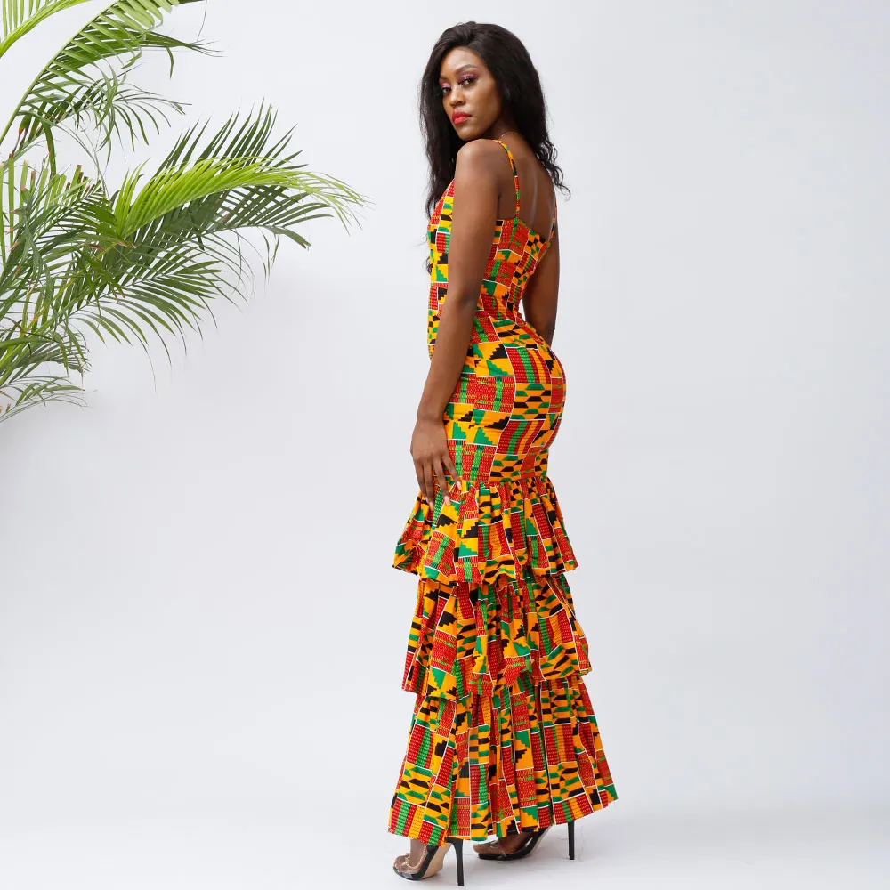 African Print Wrap Dress African Dresses Women Lady elegant Dresses