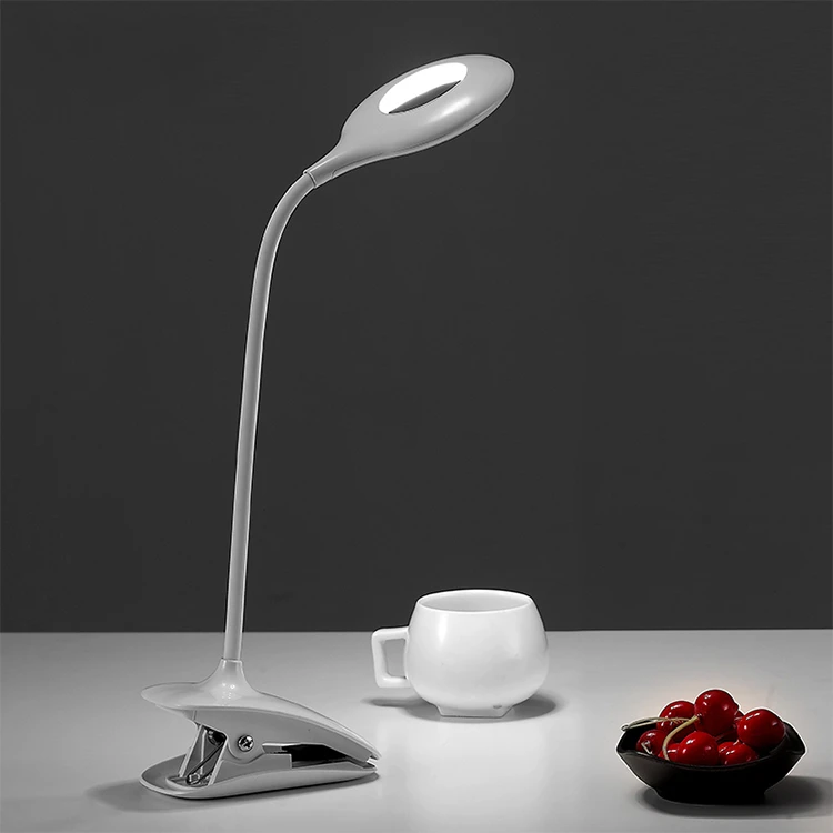 
Office 3-step Dimming Desktop Lighting USB Rechargeable Study Desk Light Clip Holder Reading Table Lamps 