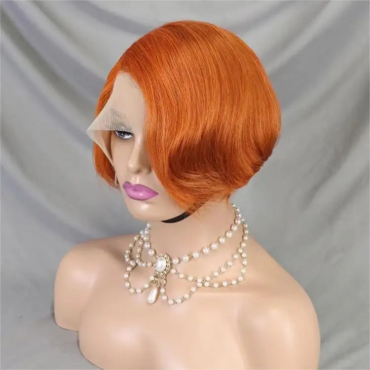 Cheap Wholesale Price Short Straight Wigs Brazilian Human Hair Glueless Short Bob Pixie Cut Curly Wig For Black Women