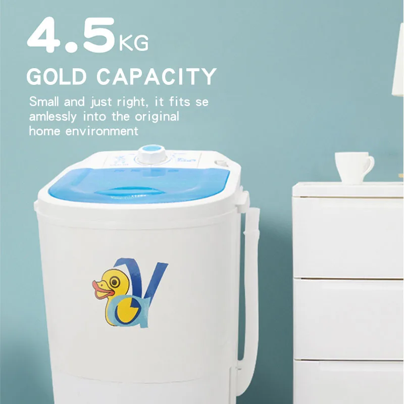 2022 Popular 4.5kg portable dancing manual mini portable front loading washing machine with spin dry