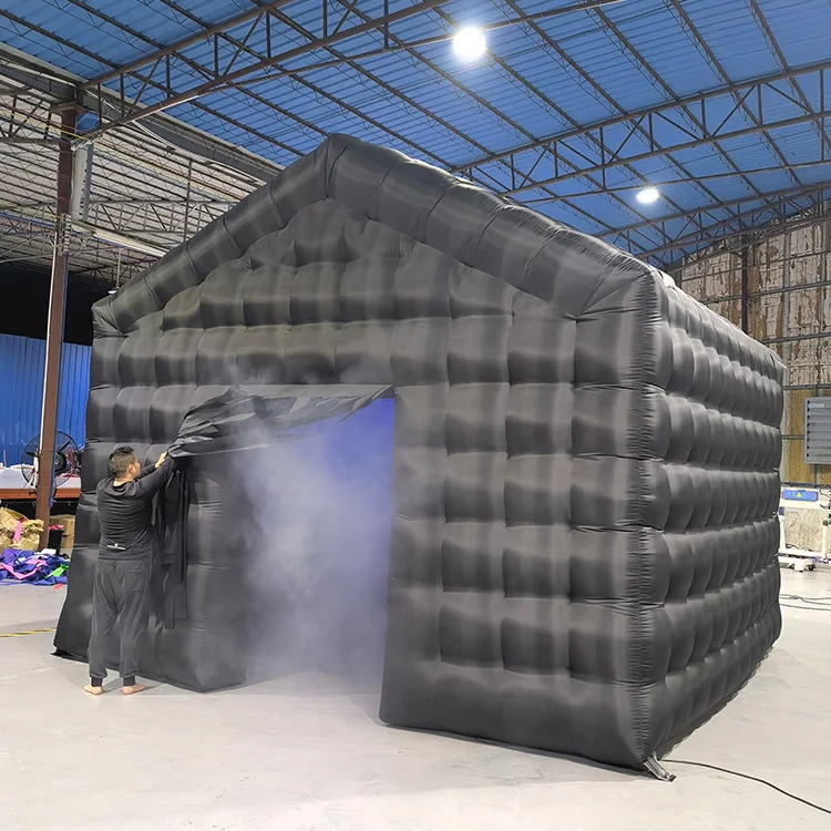 20ft Giant Custom Portable Black Inflatable Nightclub Cube Party Bar Tent Night Club For Disco Wedding Event