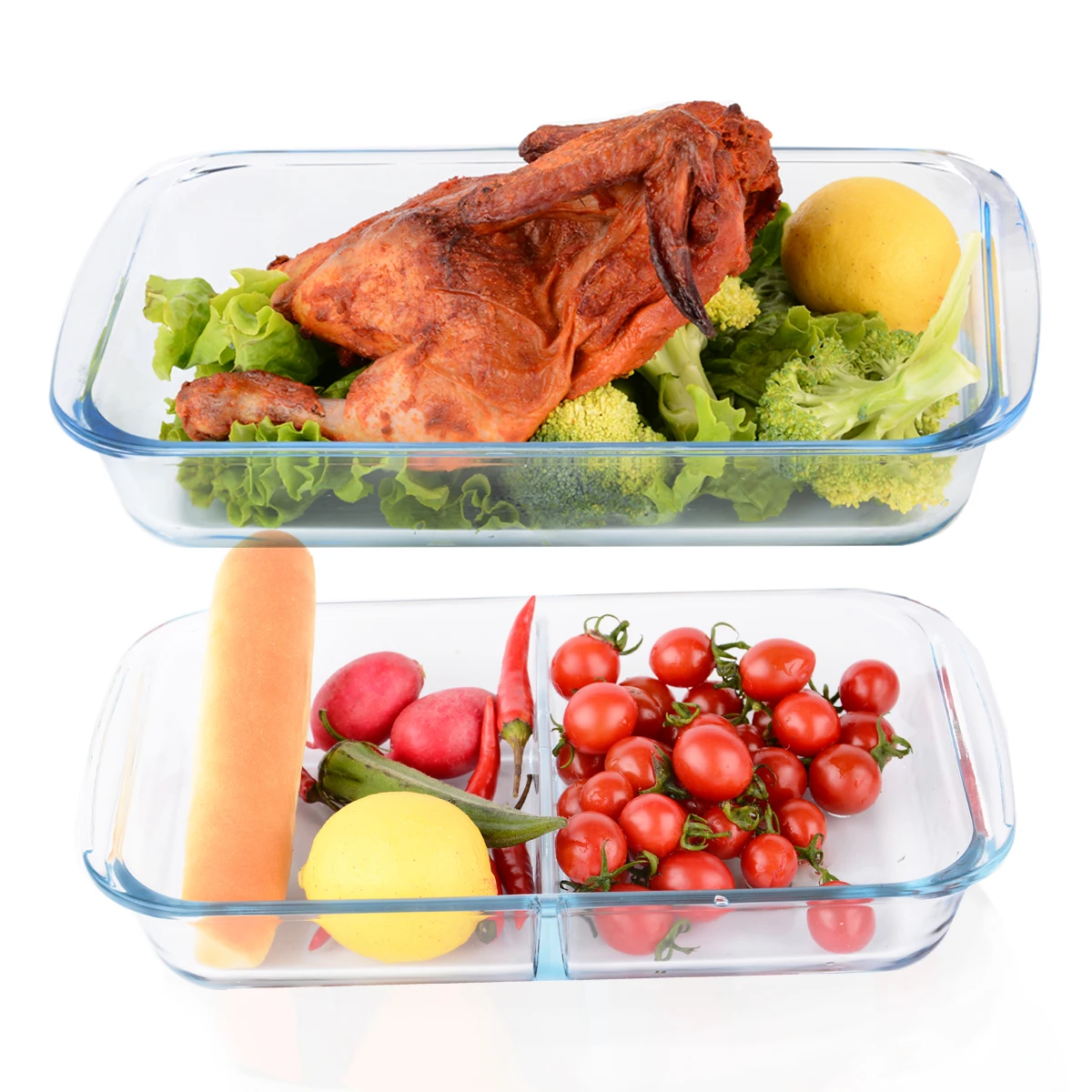 Microwave and oven safe plate glass baking dish high borosilicate glass square baking pan set
