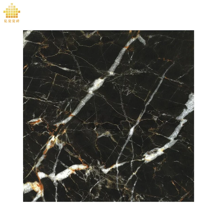 
 Кухонная напольная плитка черная полностью застекленная полированная фарфоровая плитка 60x60  