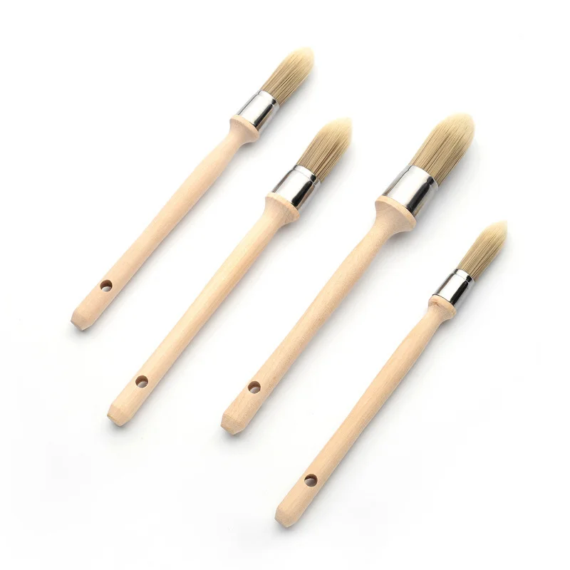 Industrial DIY Grade Paint Brush Wooden Handle Natural Bristle Plastic Material Customizable OEM Support Wall Paint Polishing