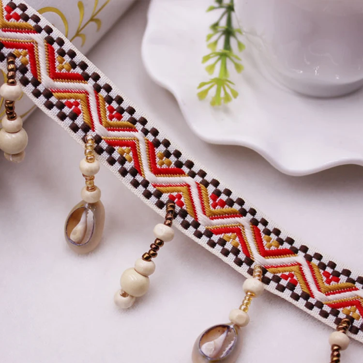 Commercial New Style National Style Ribbon Shell Nail Bead Lace DIY Clothing Accessories Lace