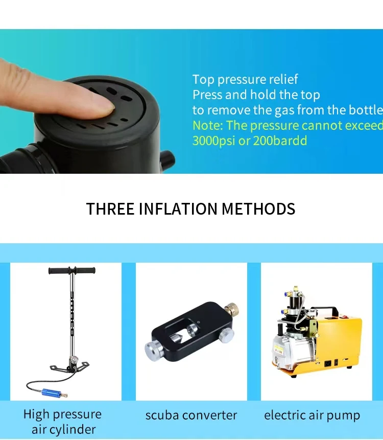 2024 Mini Tank 0.5L Scuba Tank Sub-Mask Fashion Hand Pump Lightweight