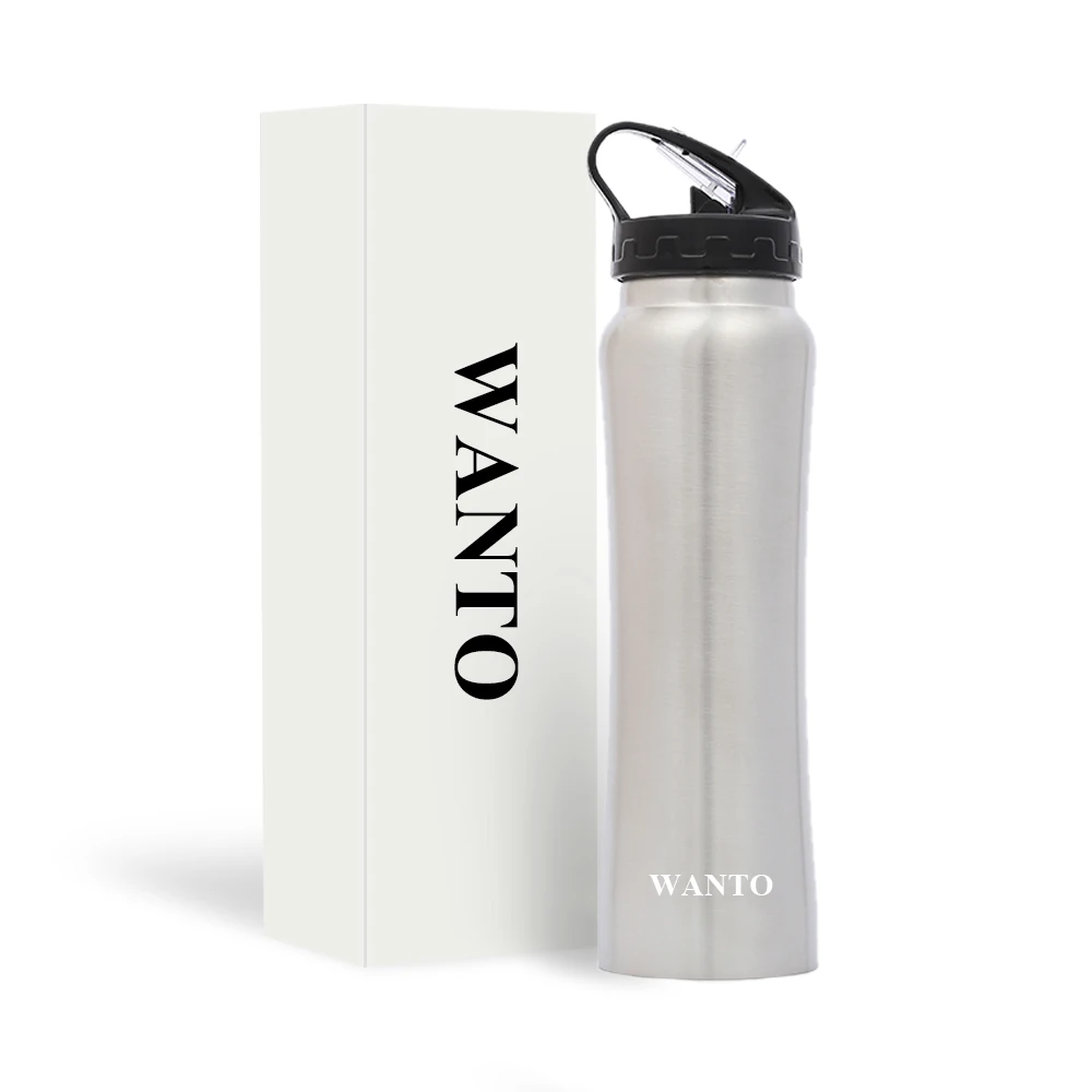 Wanto fitness narrow mouth stainless steel school hot and cold water bottle eco friendly for promotion