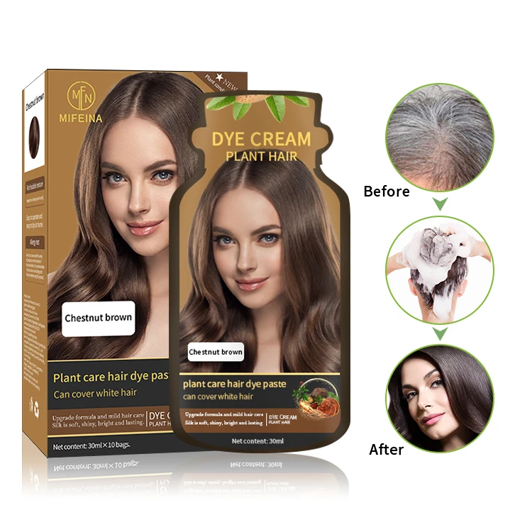 Private brand factory home herbs naturally darken dark brown magic black hair color shampoo hair dye white gray hair
