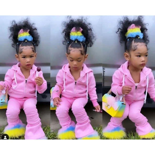 Wholesale Warm Hoodie Pants Set Children Kids Boys Girls Autumn Winter Sport Clothing Set children Tracksuit