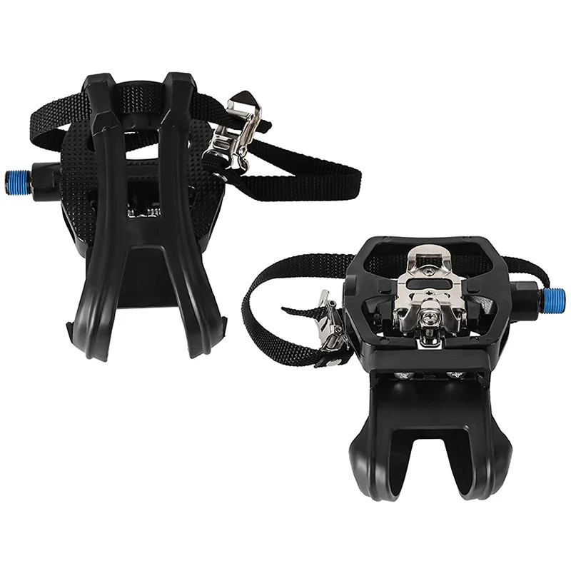 9/16' Spin Toe Clips and Straps Spin Bicycle Exercise Bikes and All Indoor Bike/Peloton Pedals/Toe Cages Bike Pedals